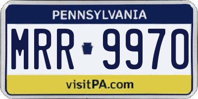 PA license plate MRR9970