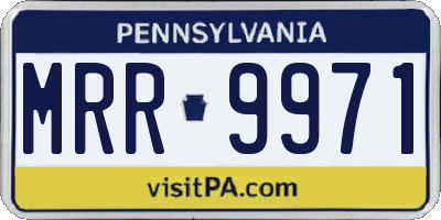 PA license plate MRR9971