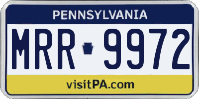 PA license plate MRR9972