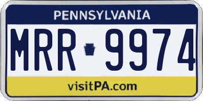PA license plate MRR9974