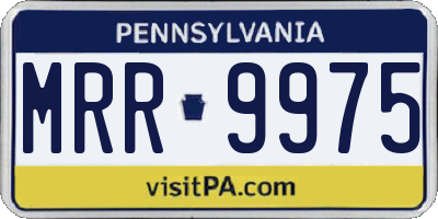 PA license plate MRR9975