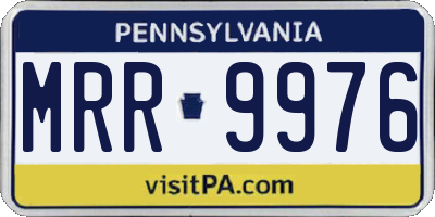 PA license plate MRR9976