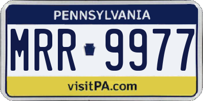 PA license plate MRR9977