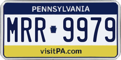 PA license plate MRR9979