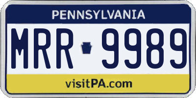 PA license plate MRR9989