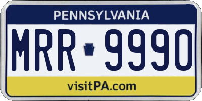 PA license plate MRR9990