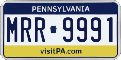PA license plate MRR9991