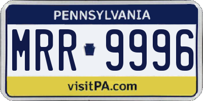 PA license plate MRR9996