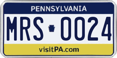PA license plate MRS0024