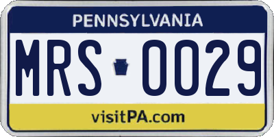 PA license plate MRS0029