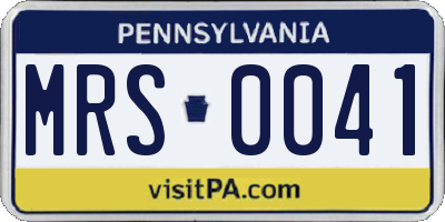 PA license plate MRS0041