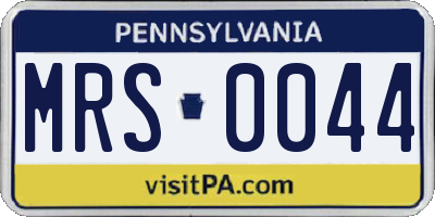 PA license plate MRS0044