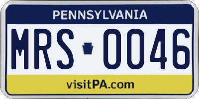 PA license plate MRS0046