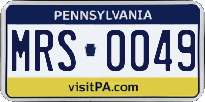 PA license plate MRS0049