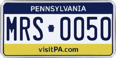 PA license plate MRS0050