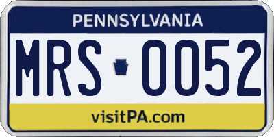 PA license plate MRS0052
