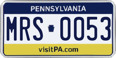 PA license plate MRS0053