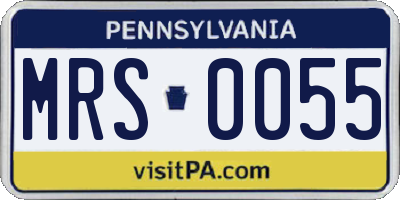 PA license plate MRS0055