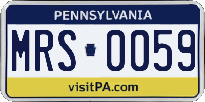 PA license plate MRS0059