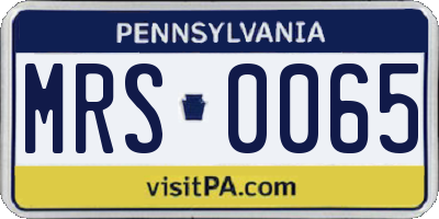 PA license plate MRS0065