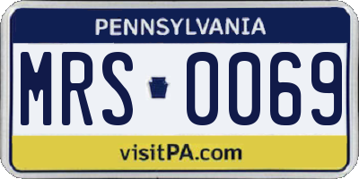 PA license plate MRS0069