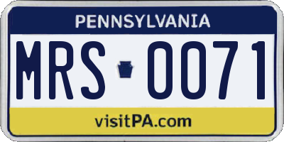 PA license plate MRS0071