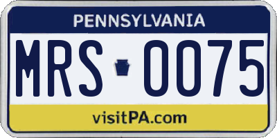 PA license plate MRS0075