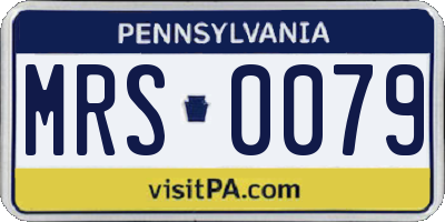 PA license plate MRS0079