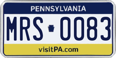 PA license plate MRS0083