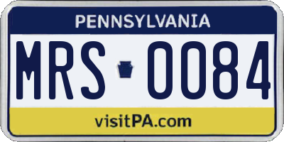 PA license plate MRS0084