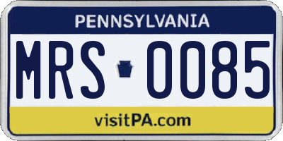 PA license plate MRS0085