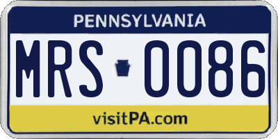PA license plate MRS0086