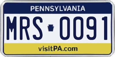 PA license plate MRS0091