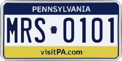 PA license plate MRS0101