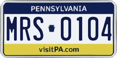 PA license plate MRS0104