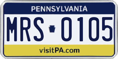 PA license plate MRS0105