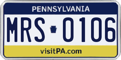 PA license plate MRS0106