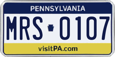 PA license plate MRS0107