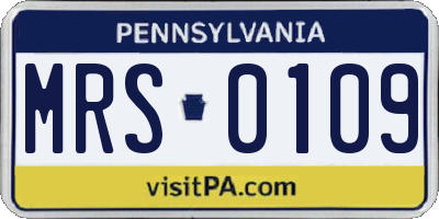 PA license plate MRS0109