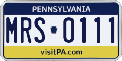 PA license plate MRS0111