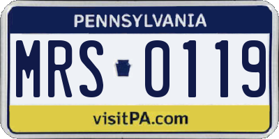 PA license plate MRS0119