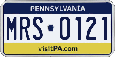 PA license plate MRS0121