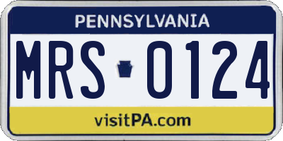 PA license plate MRS0124