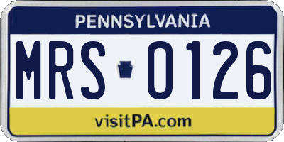 PA license plate MRS0126