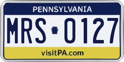 PA license plate MRS0127
