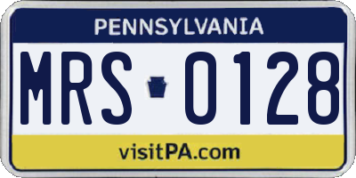 PA license plate MRS0128