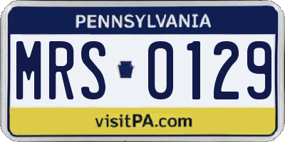 PA license plate MRS0129