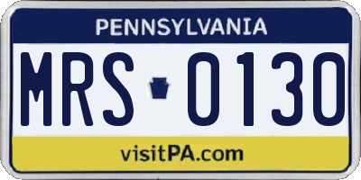 PA license plate MRS0130