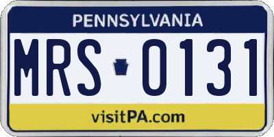 PA license plate MRS0131