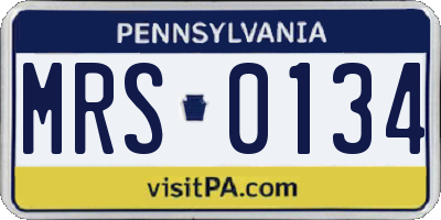 PA license plate MRS0134